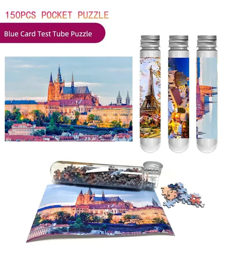 MaxRenard Jigsaw Puzzle Mini Pezzi 150 Pezzi Provetta Giocattolo Educativo Gioco per Famiglia Giocattolo per il Tempo Libero Portatile