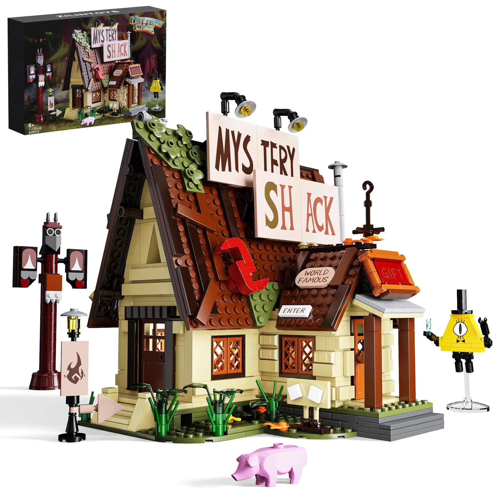 MOC Christmas Mystery Shack Building Blocks Modello Film Architettura invernale Mattoni Giocattolo assemblato Halloween per regalo per bambini