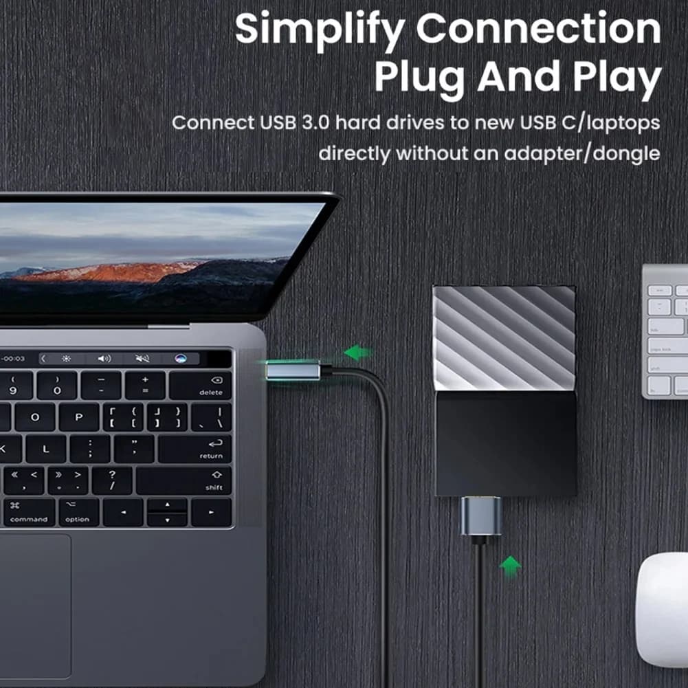 USB3.0 Type-C to Micro-B External Hard Drive Cable Stable Data Sync Line For WD Seagate Toshiba HDD