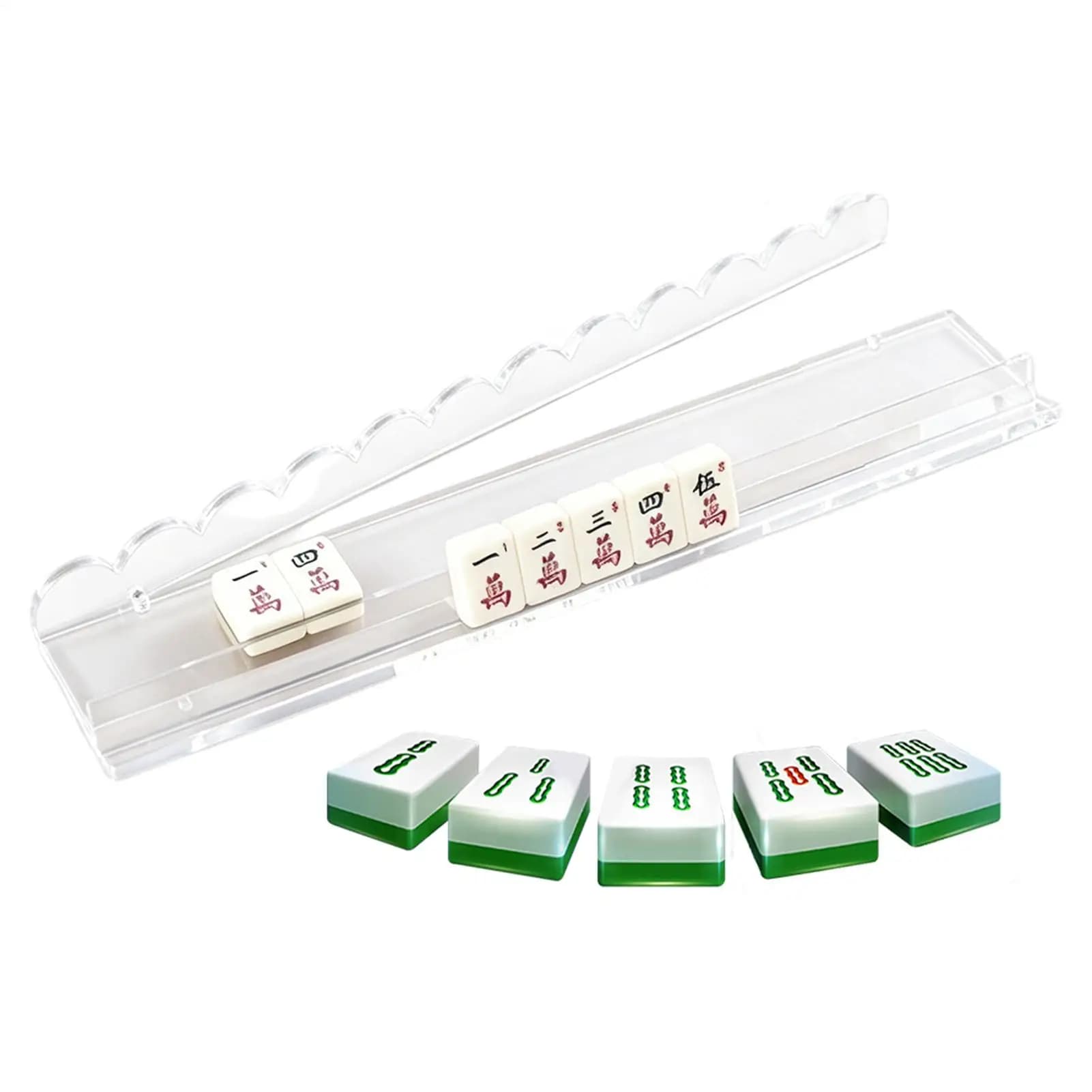 Supporti Magnetici per Mahjong, Antiscivolo in Acrilico, Porta Tessere con Bordo Ondulato per Serate di Gioco in Famiglia
