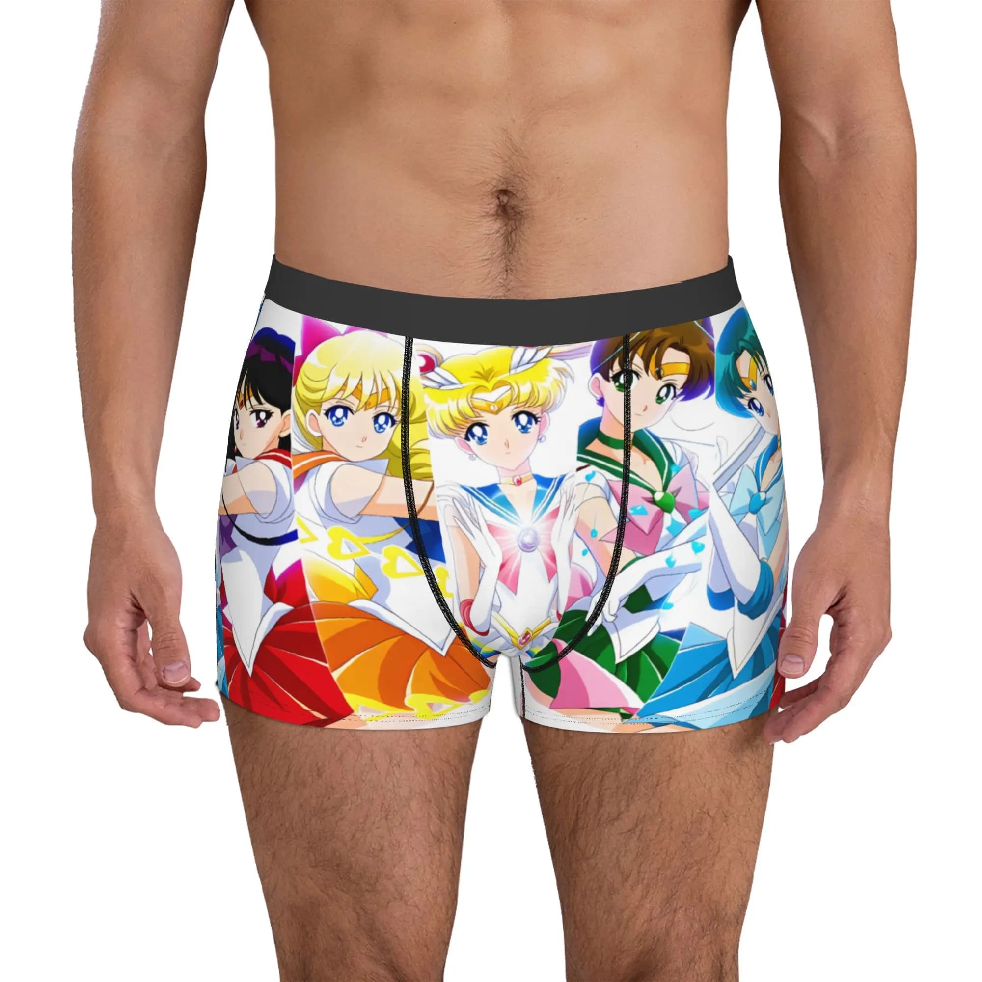 Sailor Moon Venus Jupiter Boxers Shorts Men's Chibi Moon Saturn Briefs Underwear Fashion Underpants