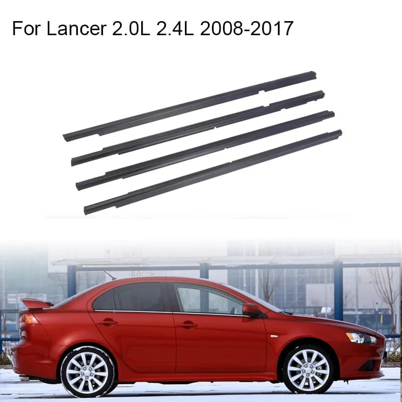 4 pezzi finestrino auto rivestimento in gomma per Mitsubishi Lancer 2.0L 2.4L 2008-2017 guarnizione guarnizione porta modanatura 5727A005 5727A006