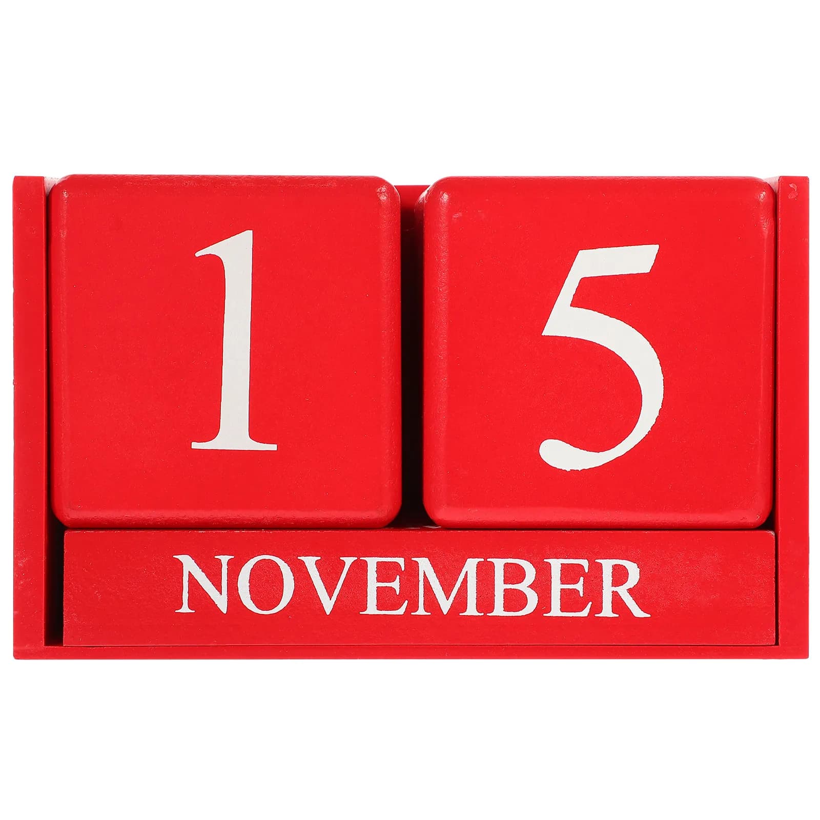 Calendario Perpetuo in Legno da Scrivania, Calendario Decorativo a Blocchi per Casa e Ufficio, Fornitura per Desktop con Data Regolabile, Articolo per Ufficio