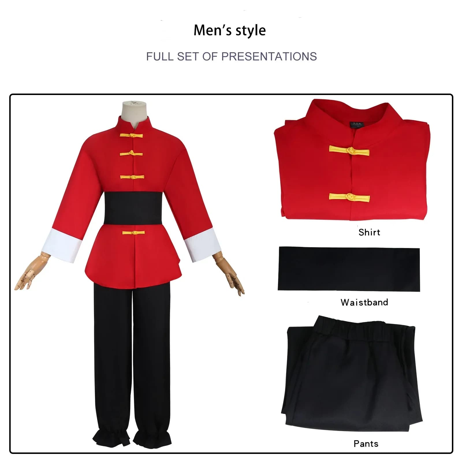 2026 Tendou Akane Unisex Cosplay Costume Anime Ranma 1/2 Red Chinese Style Uniform Top Pants Set Halloween Carnival Party Outfit