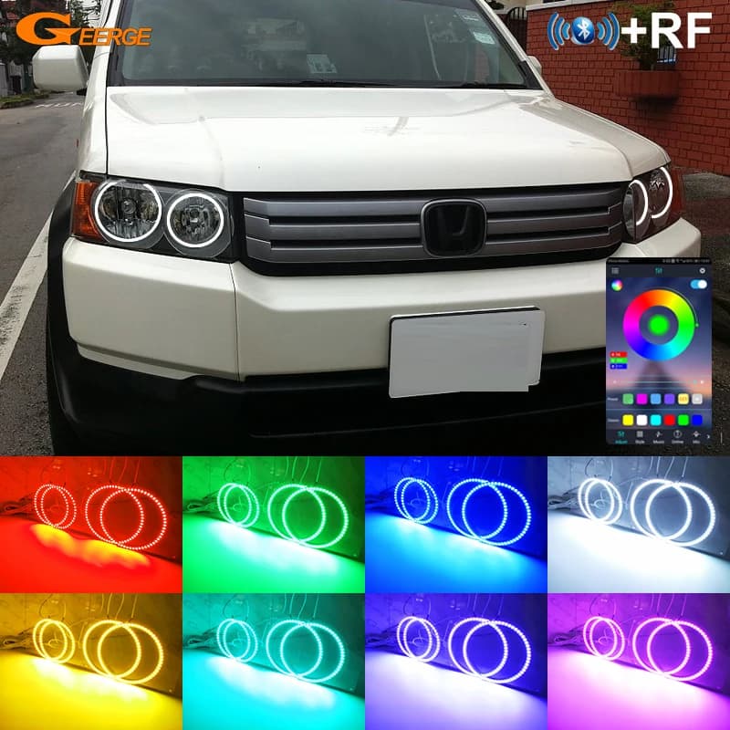 Per Honda Crossroad 2007 2008 2009 2010 Bluetooth App di Controllo Multi-Color Ultra Luminoso RGB LED Angel Eyes Kit Halo Anelli