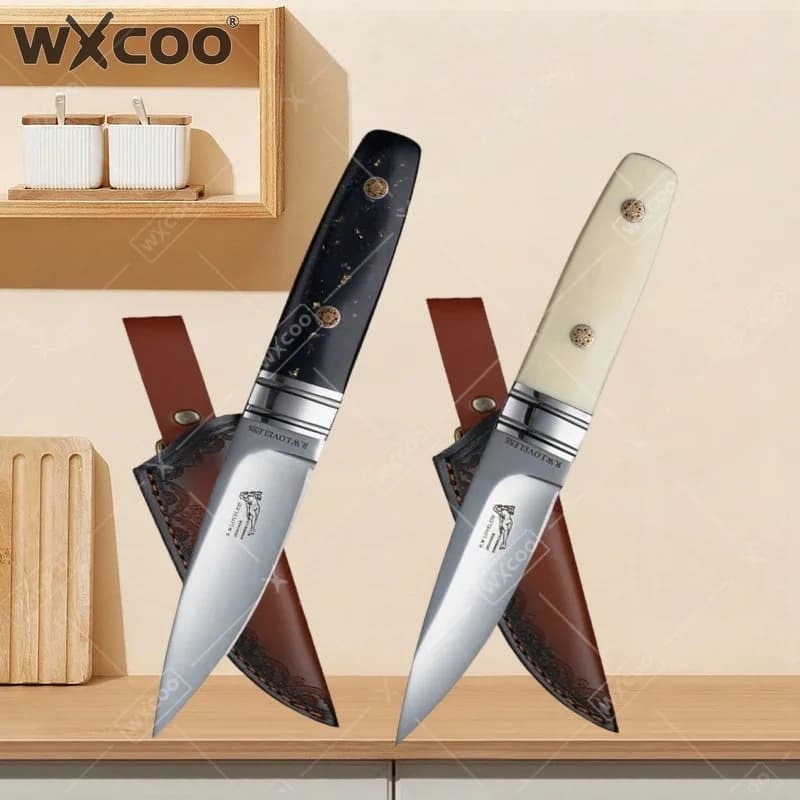 Coltello da Bistecca WXCOO in Acciaio Inossidabile, Coltello da Macellaio Forgiato Resistente con Fodero per Accessori da Cucina, Cucinare, BBQ, Coltello da Chef