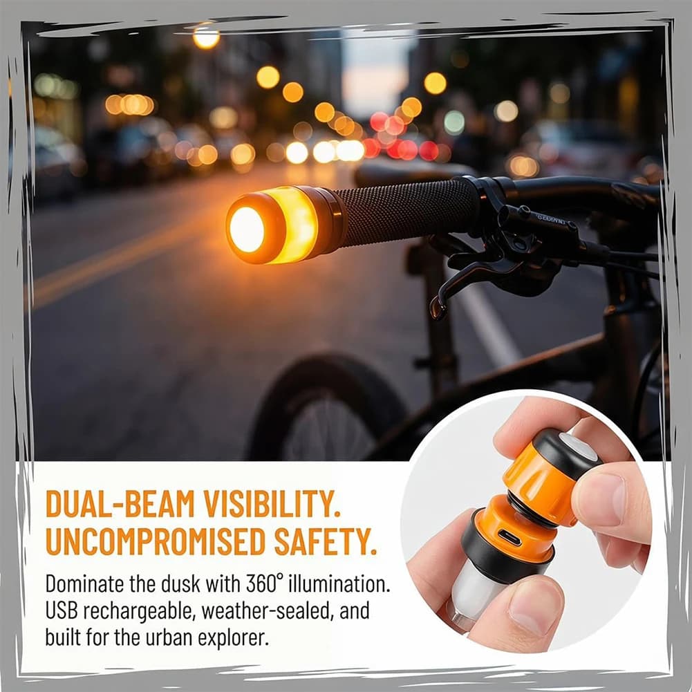 Luci di Segnalazione per Manubrio Bici, Indicatori di Direzione Impermeabili per Ciclismo, Luci di Avvertimento per Migliorare la Sicurezza Notturna