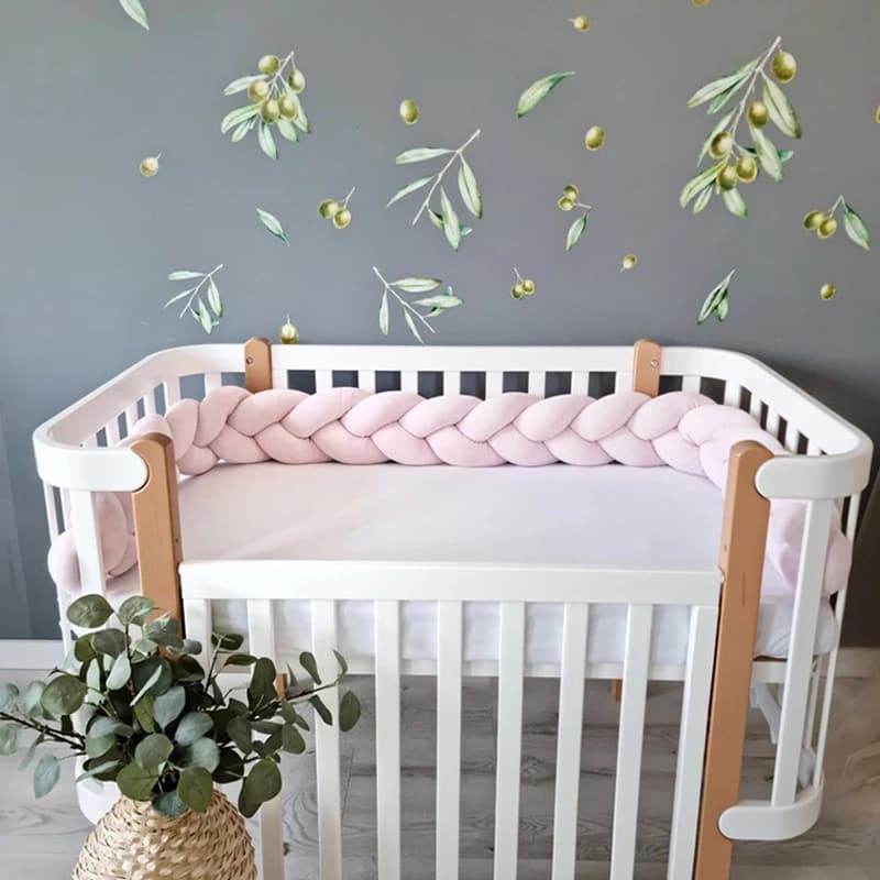 3.6m Long Handmade Braid Baby Bed Bumper Infant Cradle Protector Plush Pillow Cushion Crib Anti-collision Room Decor