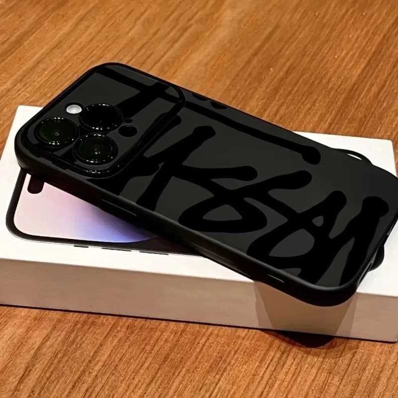 Creative Irregular Black Line Phone Case For iPhone 17 16 15 11 12 14 13 Pro Max Mini XS X XR 7 Plus 17E Shockproof Cover Fundas