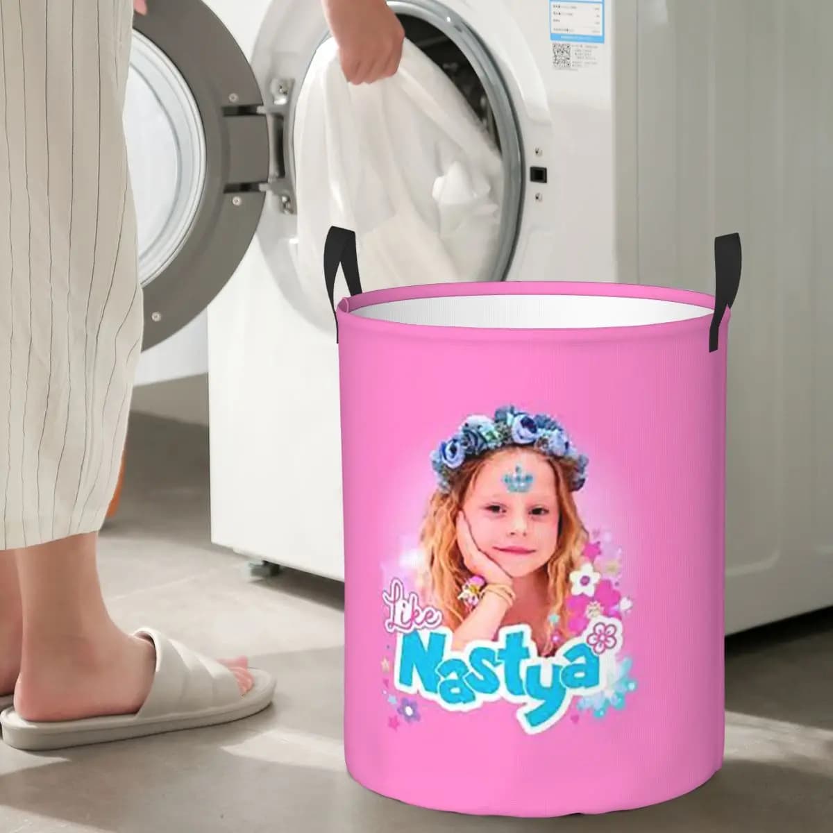 Cartoon Like Nastya Clothes Baskets For Folding Clothes dirty Toys Basket Holders Large Waterproof Bag