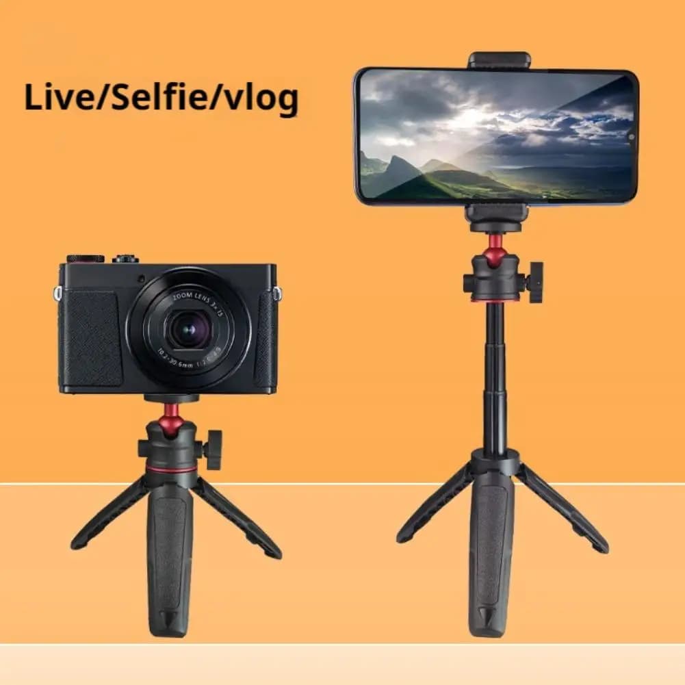 Tripod with ABS extension rod, handle for tripod support mini selfie stick for pocket camera with action