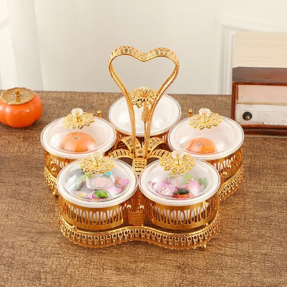 Acrylic dried fruit plate with lid European light luxury multi-layer fruit plate candy snack living room tea table snack plate