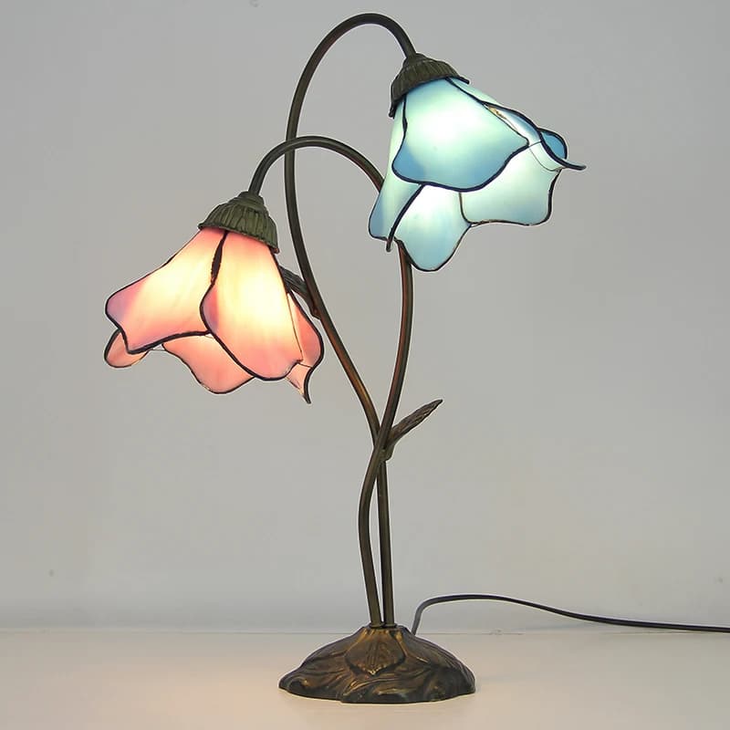 Tiffany colored glass table lamps for living room bedroom lamp flower table lamp floor lamp Vintage Mediterranean home decor