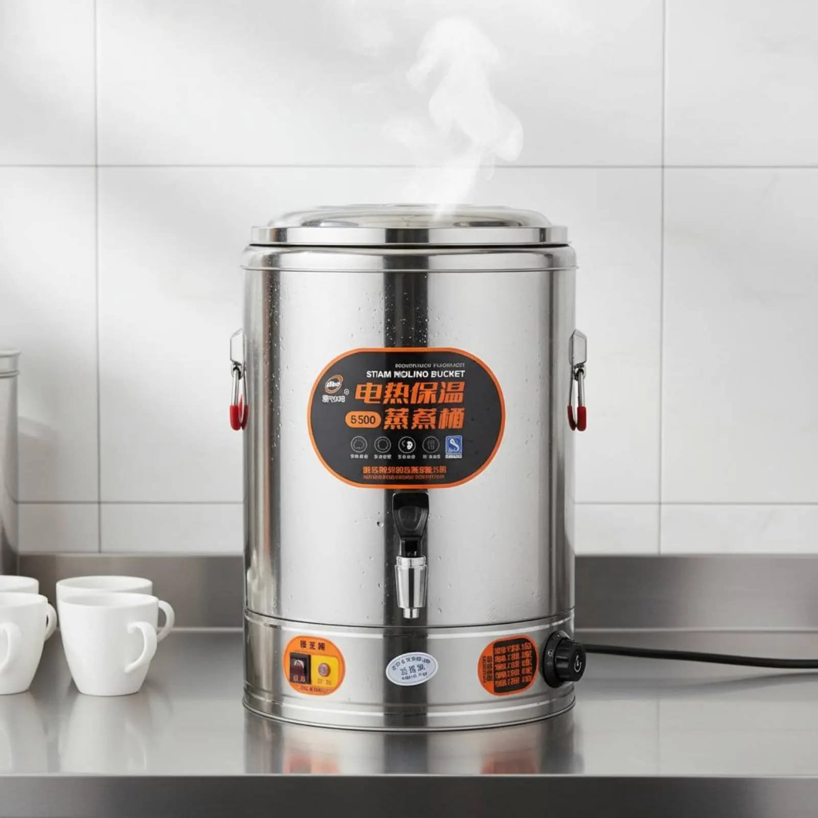 Stainless Steel Soup Electric Pot with Double Insulating Coating, Heat Maintenance Function