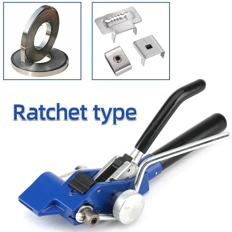 Pinza per fascette per fascette per cavi in acciaio inossidabile tipo a cricchetto per larghezza 4,6-25 mm spessore 0,25-1,2 mm utensile da taglio per cinghie di fissaggio