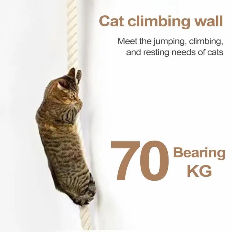 Climbing rope for cats mounted on the wall Climbing rope for kittens Toy for kittens Anti-scratch slides mounted on the wall Jumping stairs for pets for life