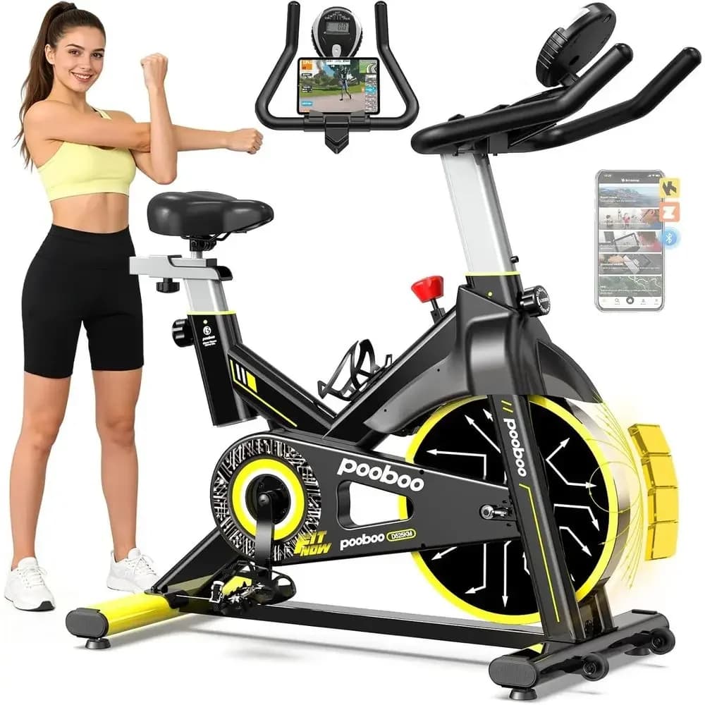 Cyclette da interno con resistenza magnetica e trasmissione a cinghia, sedile regolabile, supporta fino a 350 libbre