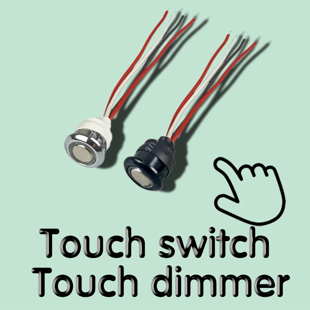 Dimmer LED 5V/12V/24V con sensore touch, interruttore di controllo a pulsante, funzione doppia memoria, per strisce LED, illuminazione a parete, armadi e dimmerazione continua.