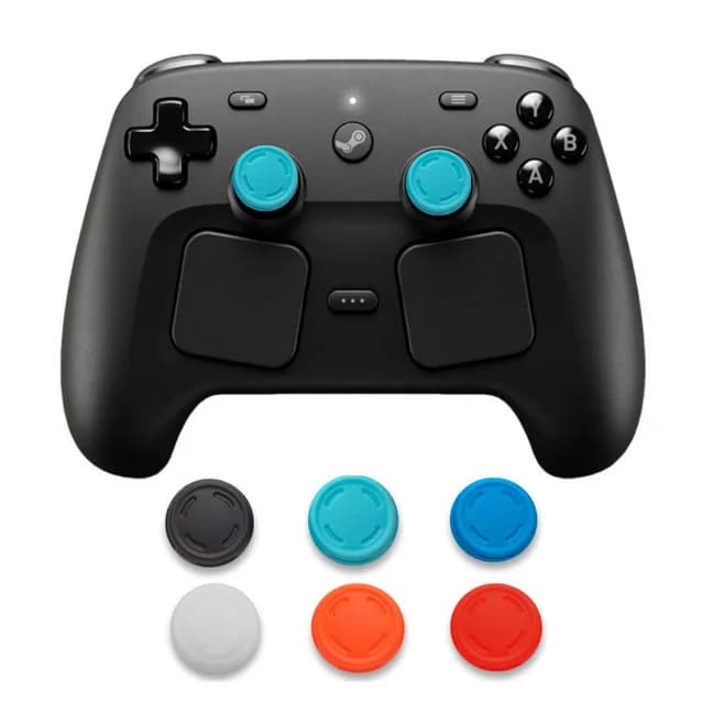 4pcs Soft Rubber Silicone Anti-Slip Thumb Grip Stick Cap Cover Case Skin for Steam Controller 2 PS5 PS4 Xbox One 360 Switch 2
