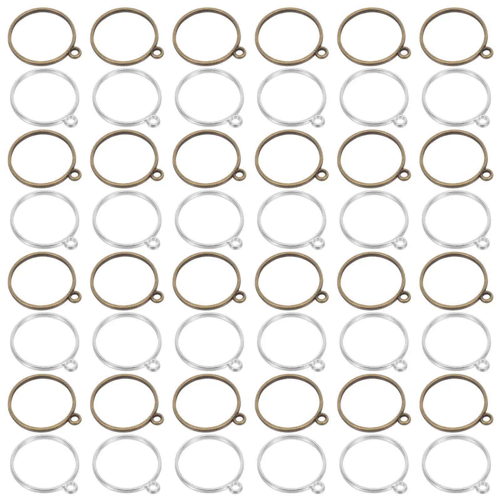 60 Pieces Cornici Rotonde Open Alloy for Creation Jewelry Make from You in Resin, Necklaces, Earrings, Bracelets, Empty Pendants