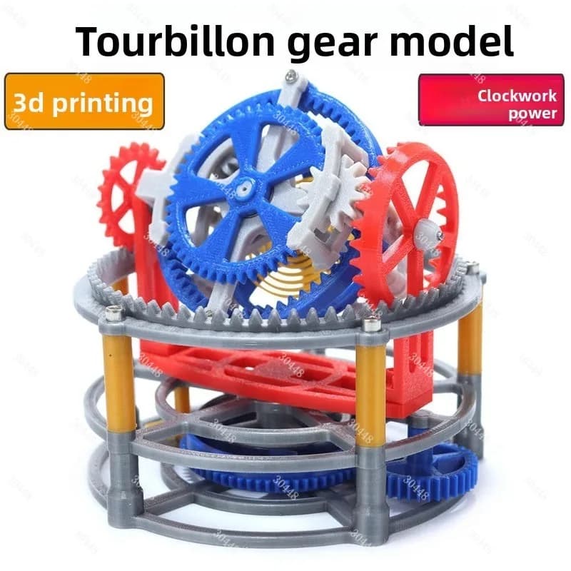 Modello Tourbillon Fai-da-Te Stampato in 3D, Orologio a Pendolo Meccanico, Principio della Struttura Interna, Giocattolo Educativo a Carica Manuale