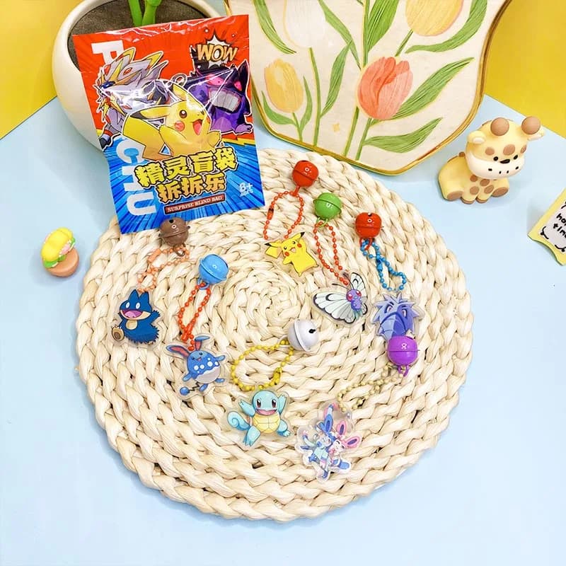 32Pcs/Box Pokemon Blind Bag Keychain Cartoon Elf Series Acrylic Pendant Random Style Surprise Blind Box Toy for Collection Gift