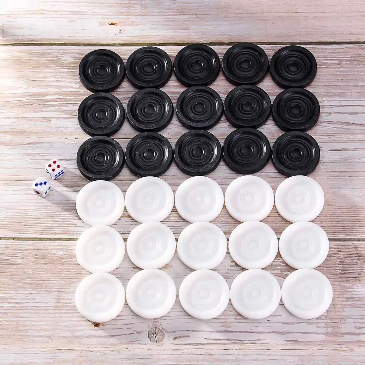 32 pezzi Backgammon Pezzo degli scacchi Bambini che imparano Pezzi degli scacchi in plastica Drafts Gioco da tavolo Pezzi degli scacchi Drafts & Dama