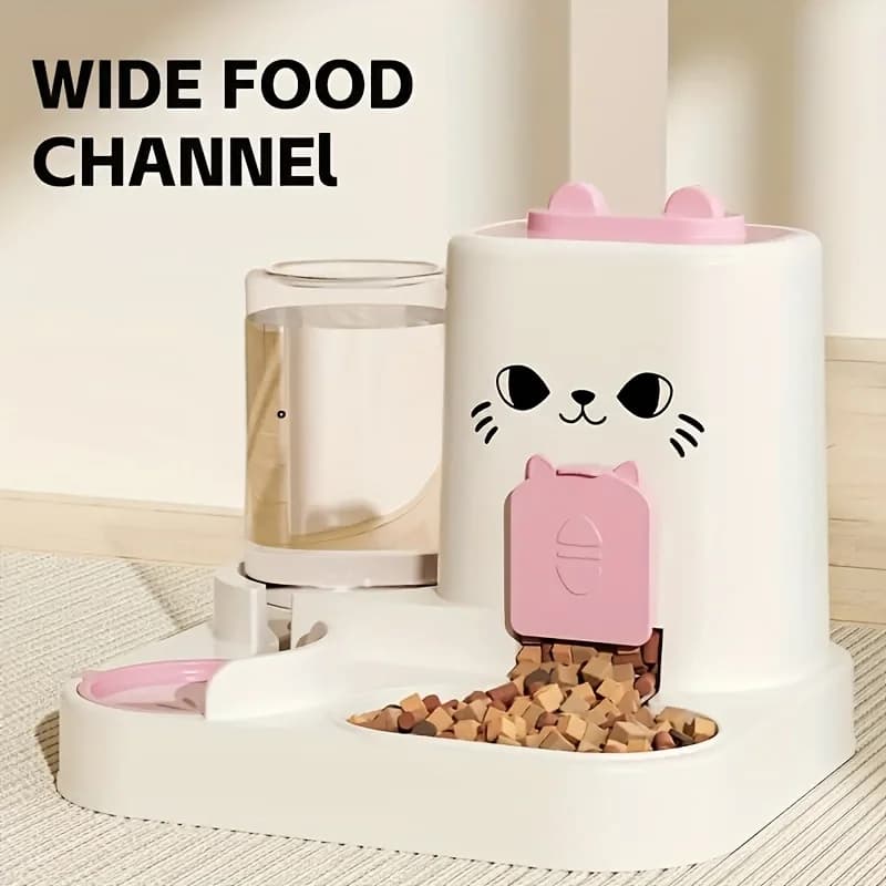 Pet large-capacity feeder integrated automatic water dispenser cat food bowl dog feeding cat dog pet supplies