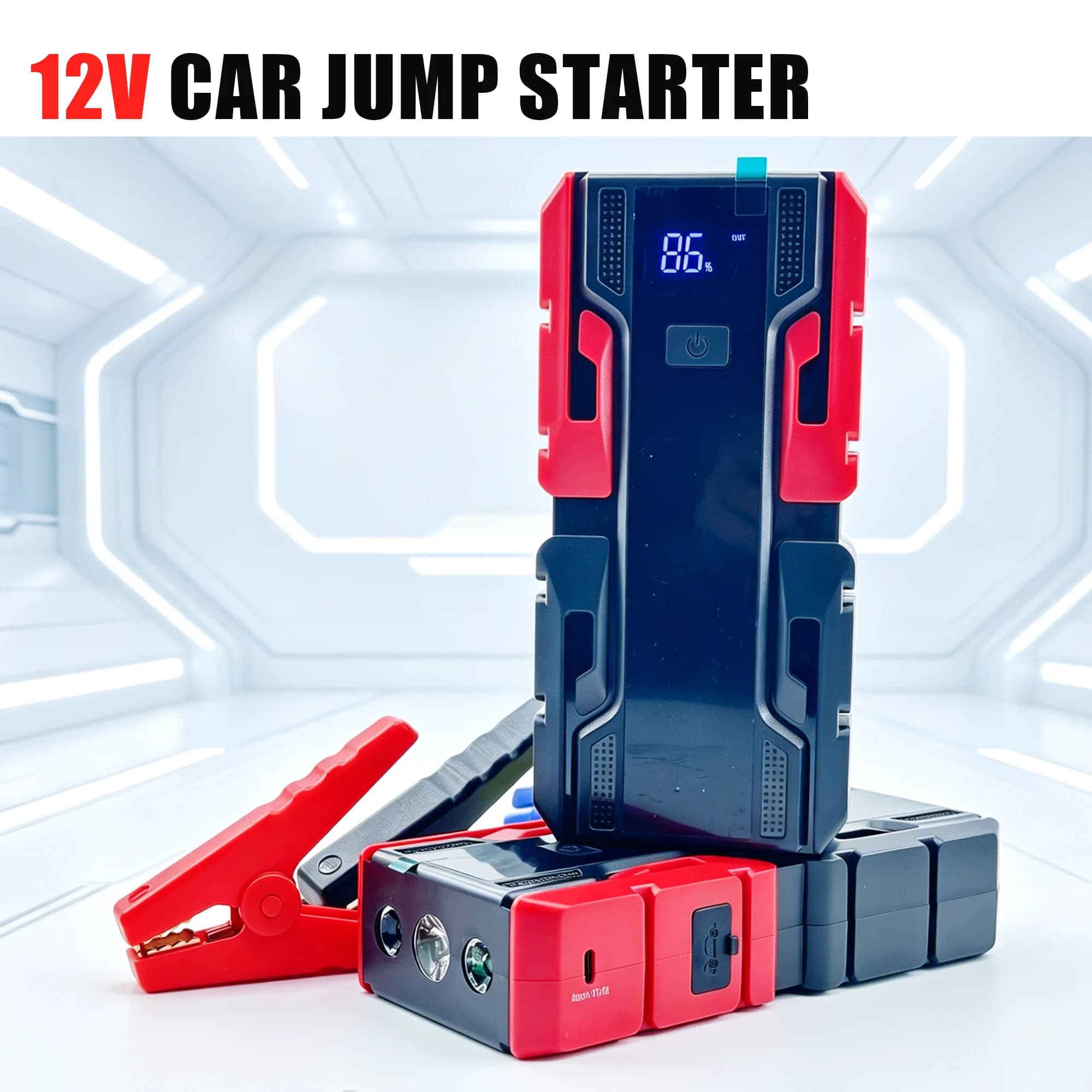 Nuovo Avviatore d'Emergenza per Auto 12V 99800mAh 3000A, Power Bank Portatile 12V, Dispositivo di Avviamento per Auto a Benzina e Diesel