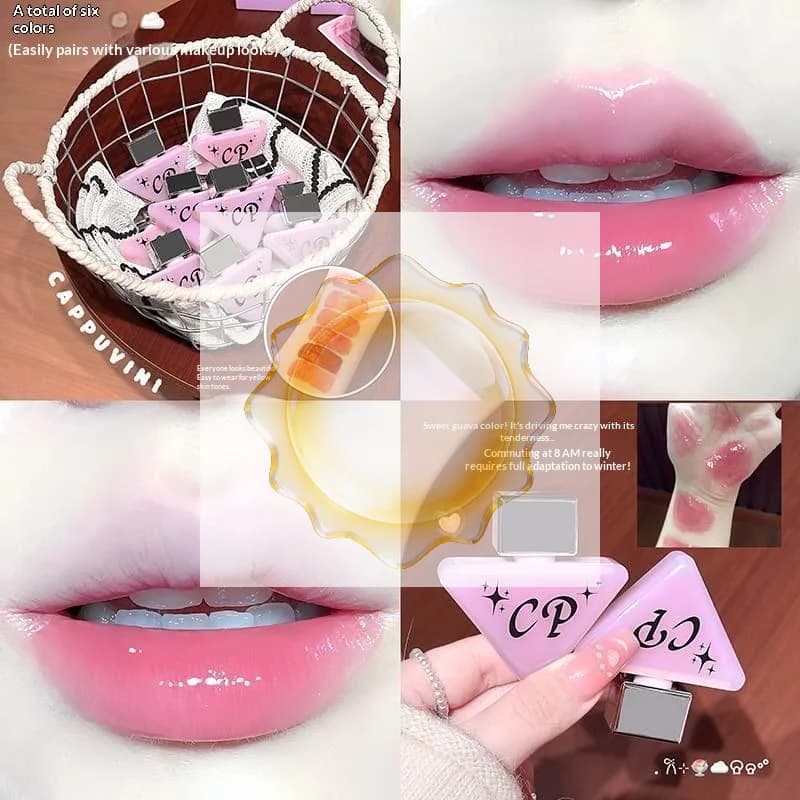 Cappuvini Rossetto Liquido Effetto Specchio Rosso Scuro Marrone, Lucidalabbra Idratante Effetto Acqua, Altamente Pigmentato, Cosmetico per Labbra