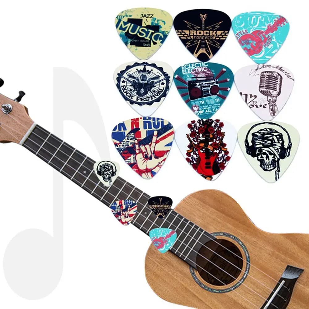 Mediator 10pcs Acoustic Rock Electric Gestures Plectrums Guitar Picks Shrapnel Celluloid