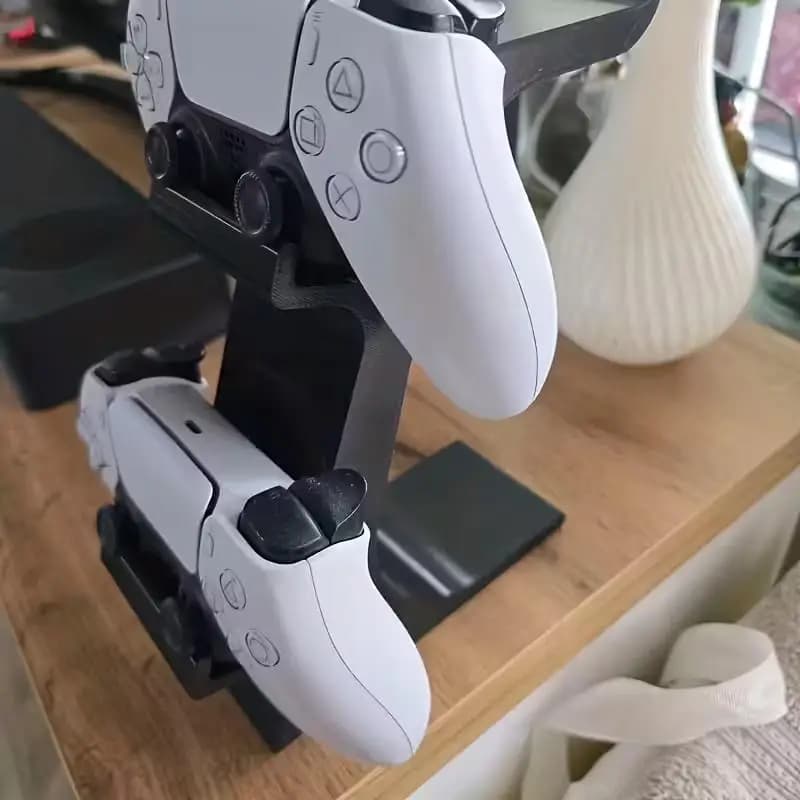 Controller Stand For Desk With Headset Holder Gaming Organizer For 2 Gamepads & 1 Headphone Non-Charging Desktop Dock 3-in-1