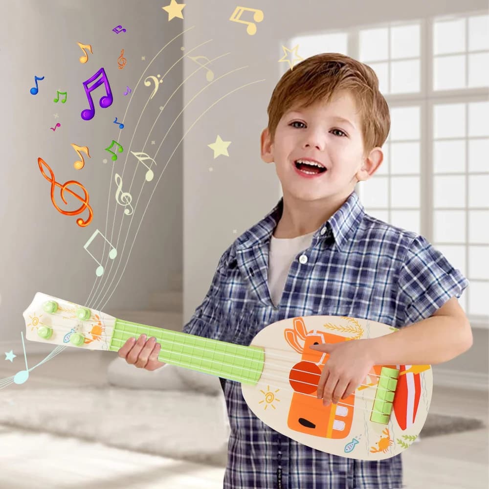 Bambini elefante giraffa ippopotamo Ukulele Puzzle gioca giocattoli interattivi genitore-figlio musica per la prima educazione del bambino