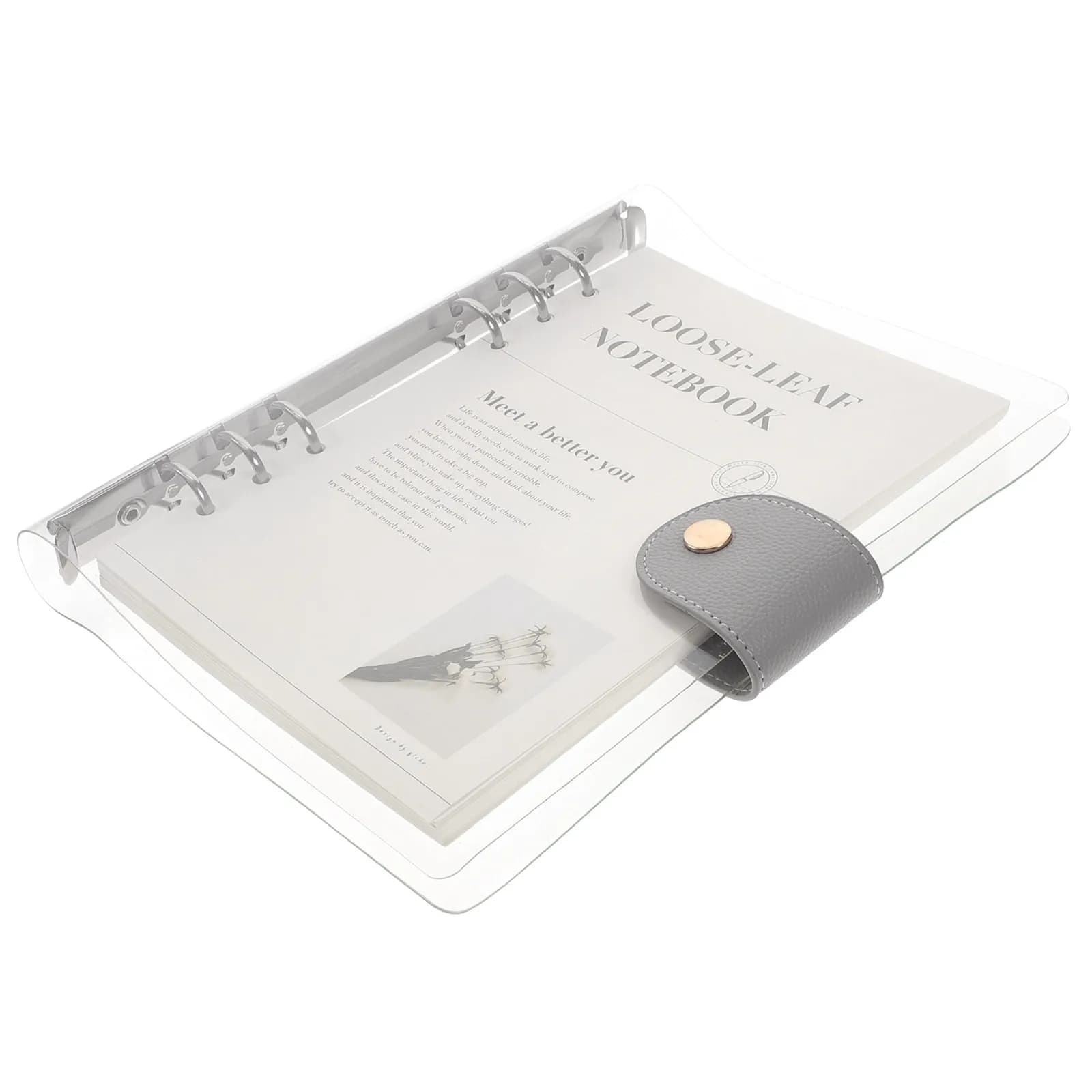 Blocco Note a Fogli Mobili con Raccoglitore Trasparente, Elegante e Leggero, Scrapbook Staccabile, Agenda Portatile per Uso Quotidiano, Quaderno per Appunti e Promemoria