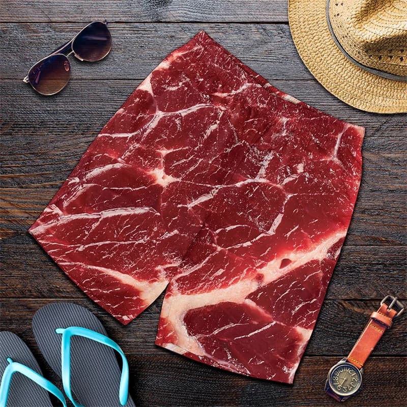 Men's Board Shorts Swim Shorts Swim Trunks Meat 3D Print Funny Quick Dry Short Beach Hawaiian Casual Summer Travel Oversized