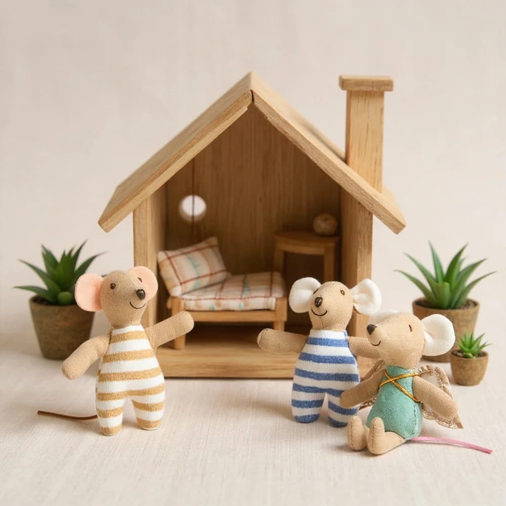 1 Pezzo Peluche Morbido a Forma di Topo per Bambini - Regalo di Compleanno, Decorazione per la Camera, Gioco di Ruolo, Animale di Peluche