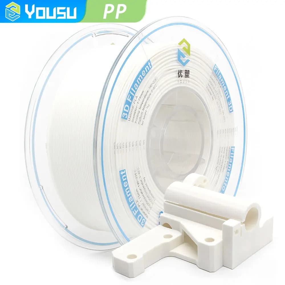 Filamento per stampante 3D Yousu PP 1.75mm materiale di stampa FDM vergella in polipropilene ad alta resistenza eccellente plastica di ingegneria