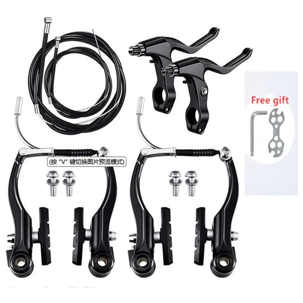 Set pinza freno V per bici MTB AL Set di morsetti frenanti per bicicletta da montagna BMX Cruiser con pastiglie e leve freno