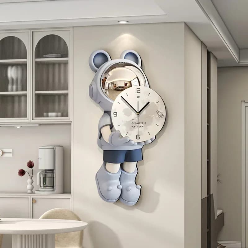 Simple cartoon Led Moda Nordic Wall clock for living Led Art Mural Horloge Murale Home Design