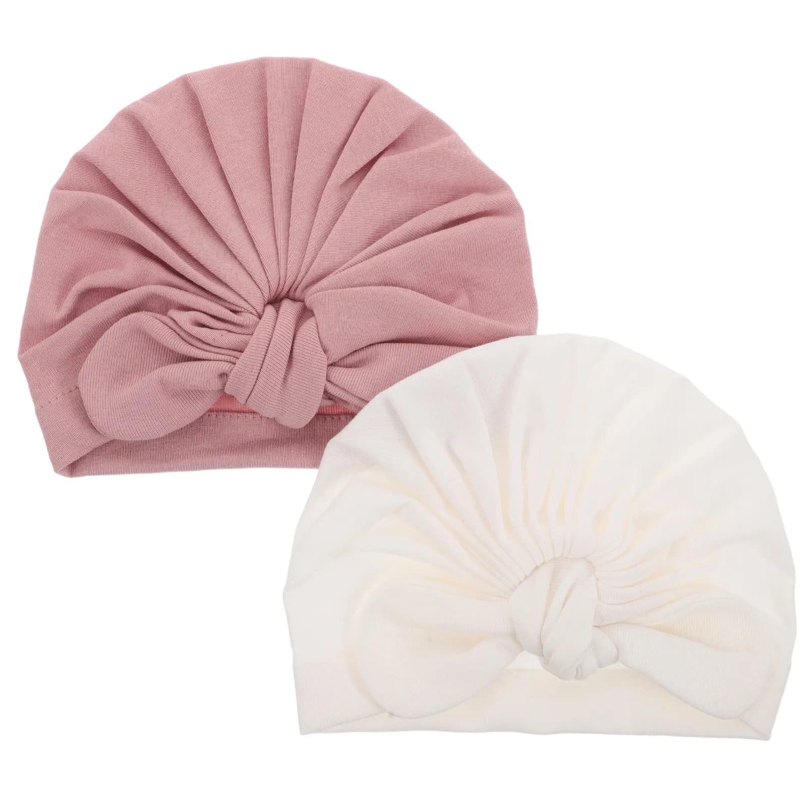 Cappello turbante da 2 pezzi, in morbido cotone, con design a orecchie di coniglio, caldo e confortevole