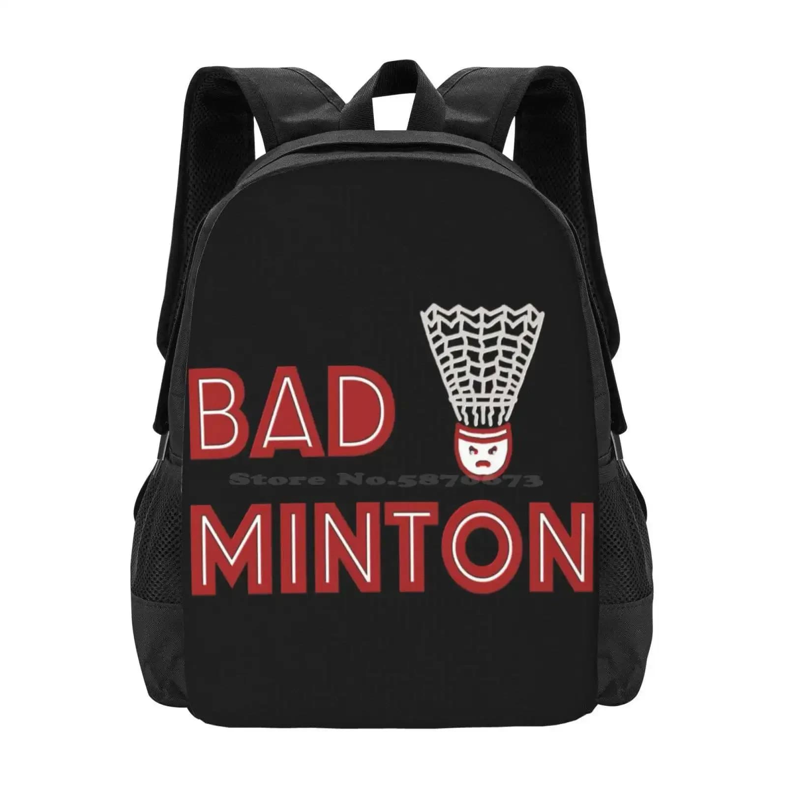 Badminton Backpack for Men Woman Girl Teenager Badminton Sport Tennis Rack Birdie Typing Letters Lettering Red Words