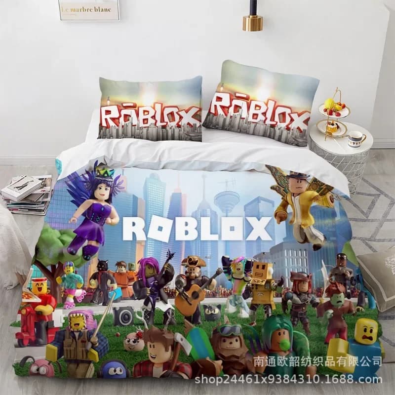 Cartoon Roblox Set, Christmas Bed Linen for Boys and Women, Queen and King Measures