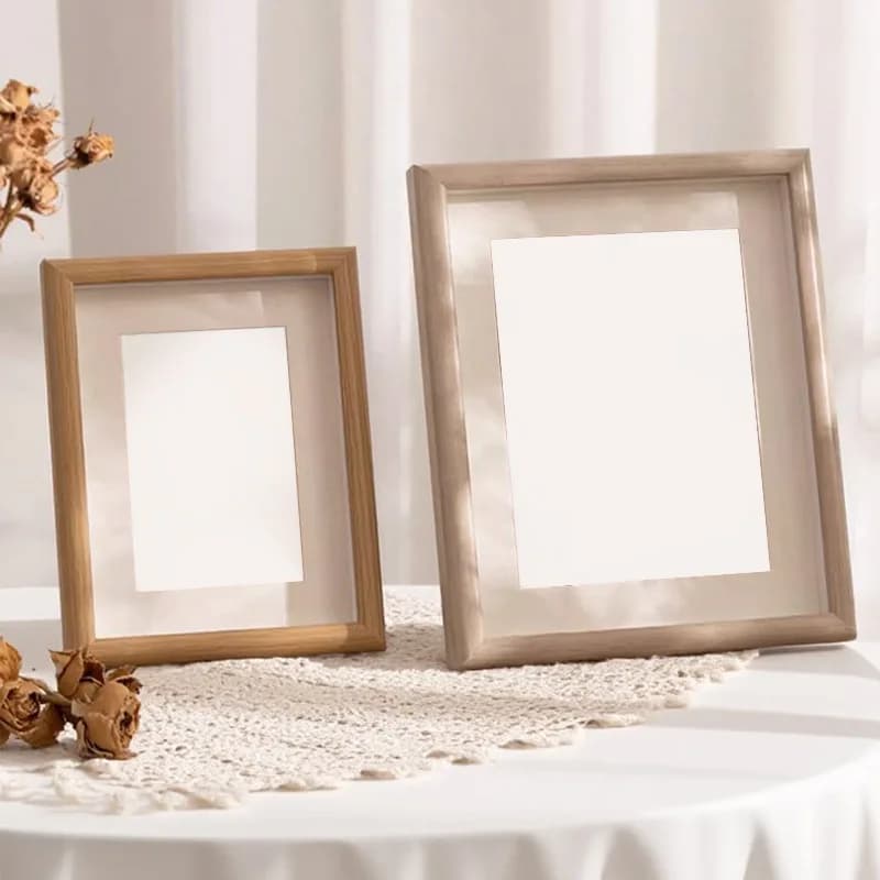 3D Photo Frame Wood Table Light, Creative Photo Frame Decorative Square for Home and Office