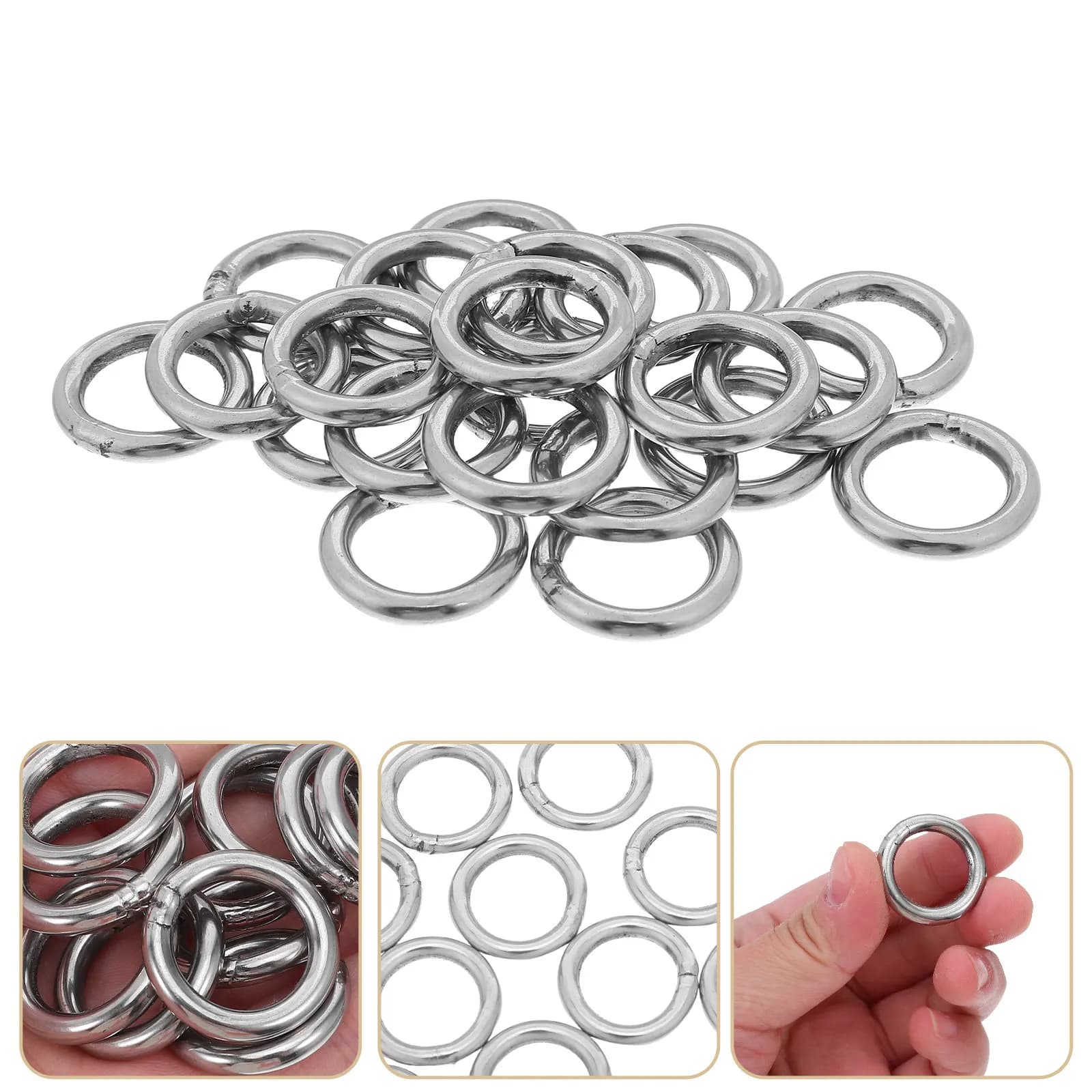 24Pcs Stainless Steel Craft Rings Small O Shape Welded Metal for Heavy Duty Jump Rings Jewelry Making DIY Dreamcatcher