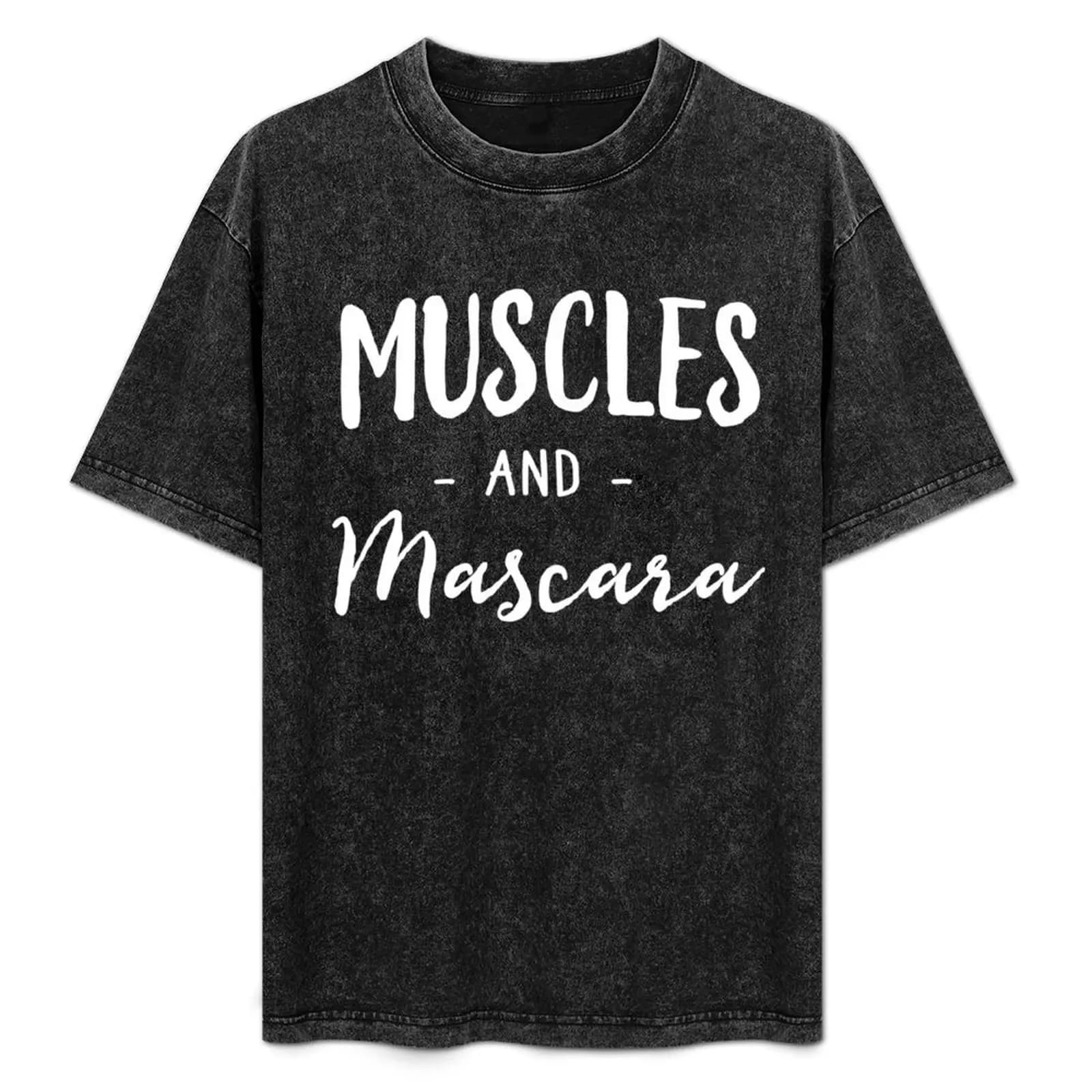 T-shirt Muscoli e Mascara, top stampato in stile vintage