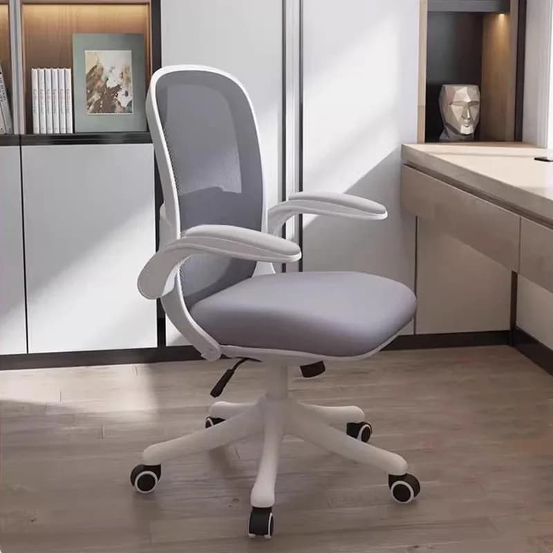 Sedia da Ufficio Ergonomica con Braccioli Imbottiti, per Trucco, Lettura, Scrivania Computer, Regolabile, Girevole, con Ruote, Comoda, Design Nordico