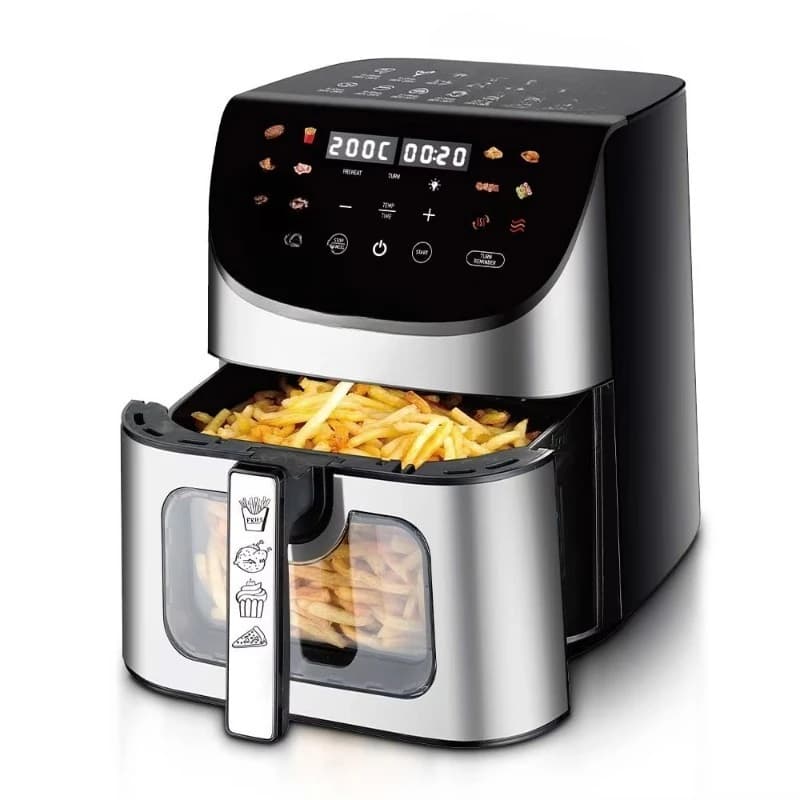 1700W 8L Smart Air Fryer Application Control Digital Touch Screen 360 Air Circulation