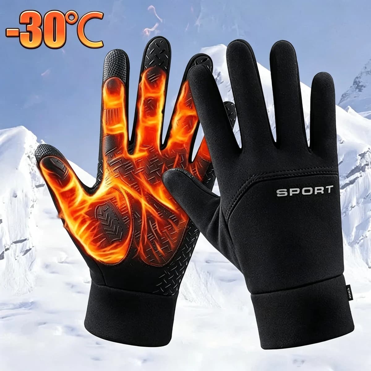 Winter Touchscreen Gloves for Men Women, Thermal Windproof Coldproof Cycling Skiing Running Hiking Outdoor Gloves
