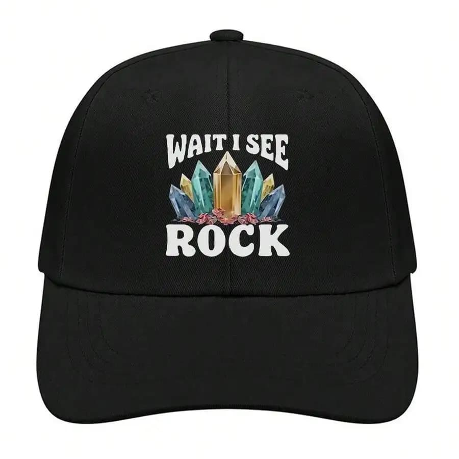 Cappellino da Baseball con Grafica Black Crystal Rock Unisex Traspirante in Poliestere per Sport all'Aperto