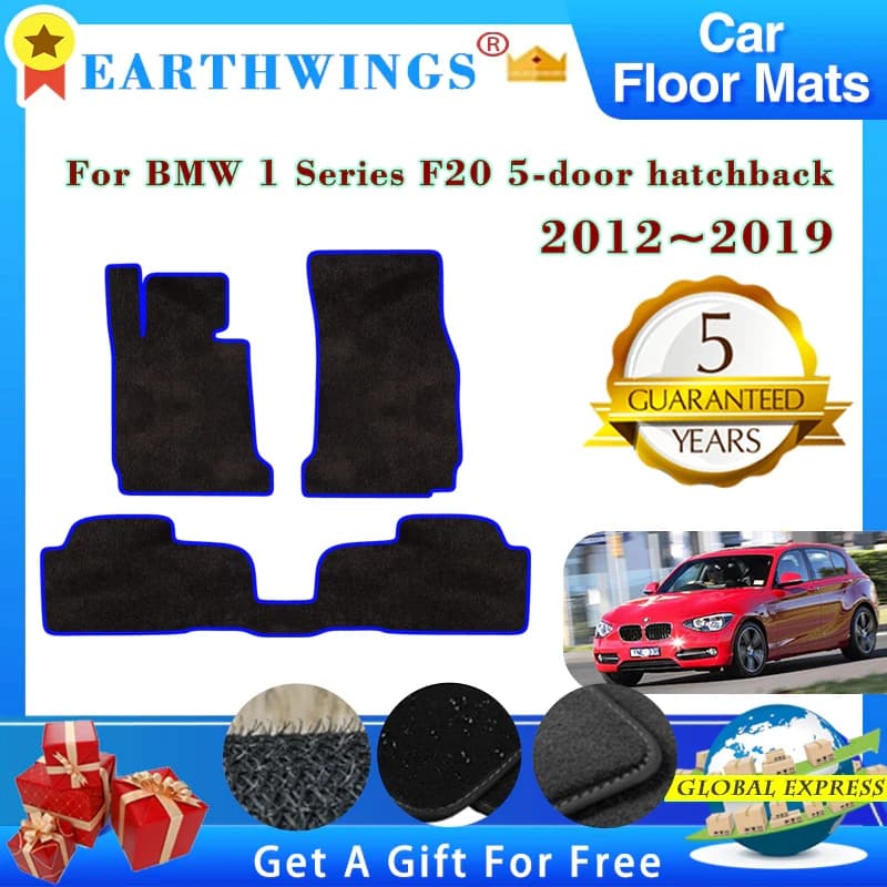 Car caps for BMW Series 1 F20 2012 ~ 2019 5 doors Hatchback Carpets Pad Premium Custom Foot Reliefs Accessories
